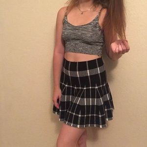 plaid high wasted skirt